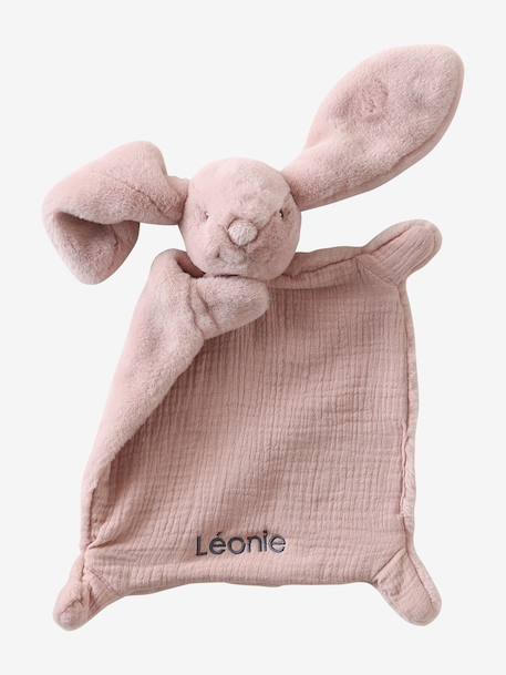 Doudou lapin bi-matière personnalisable blanc+rose 7 - vertbaudet enfant 