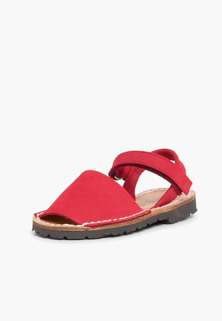 Sandales avarcas nubuck à scratch pour enfant Aigue-marine+Beige+Bleu denim+Bleu marine+Marron+Rouge+Taupe 31 - vertbaudet enfant 