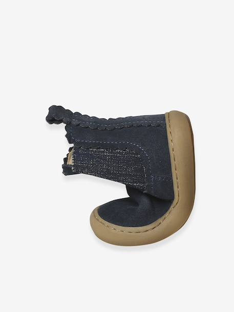 Boots bébé fille cuir zippées marine 6 - vertbaudet enfant 