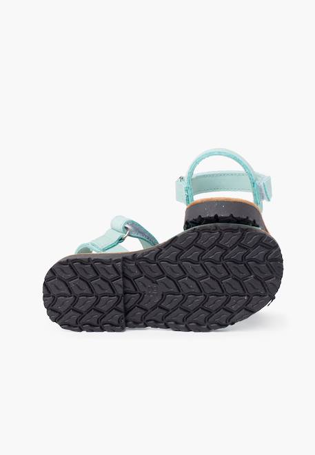 Sandales avarcas nubuck à scratch pour enfant Aigue-marine+Beige+Bleu denim+Bleu marine+Marron+Rouge+Taupe 3 - vertbaudet enfant 