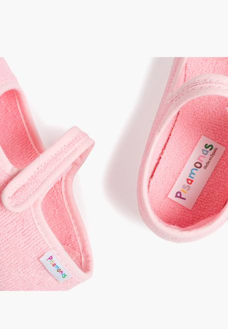 Chaussons babies en tissu éponge à scratch Rose 6 - vertbaudet enfant 