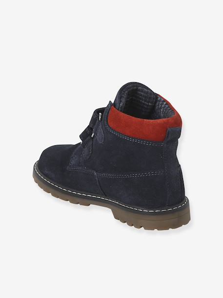Boots enfant garçon cuir à scratchs marine 3 - vertbaudet enfant 