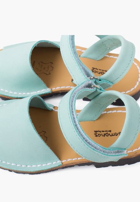 Sandales avarcas nubuck à scratch pour enfant Aigue-marine+Beige+Bleu denim+Bleu marine+Marron+Rouge+Taupe 6 - vertbaudet enfant 