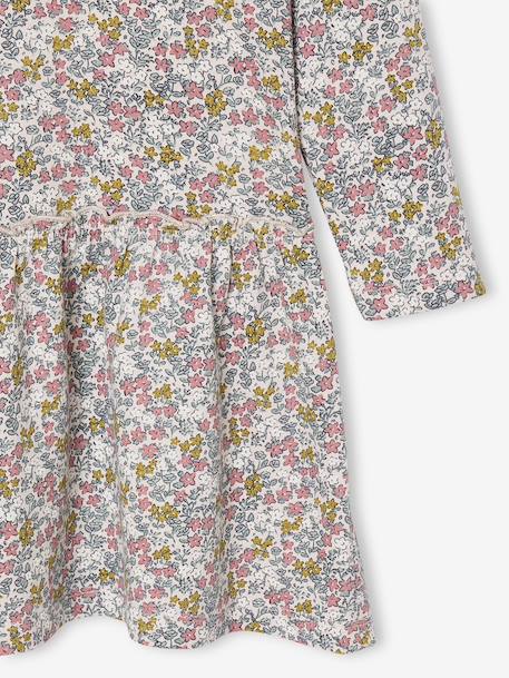 Robe imprimée fille manches longues beige poudré+rose 6 - vertbaudet enfant 