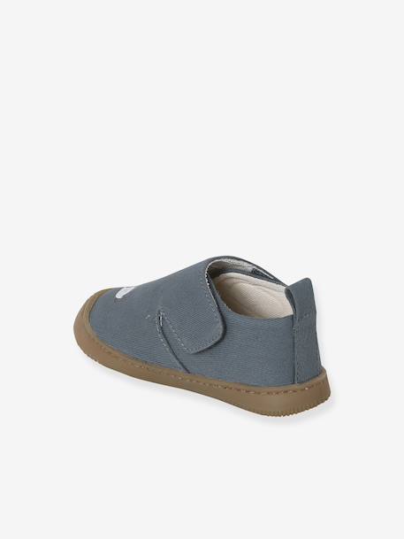 Chaussons à scratchs toile bébé bleu imprimé 4 - vertbaudet enfant 