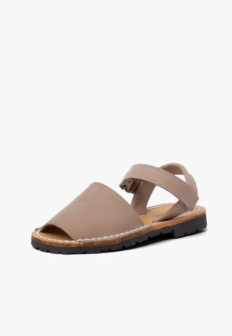 Sandales avarcas nubuck à scratch pour enfant Bleu denim+Taupe 8 - vertbaudet enfant 