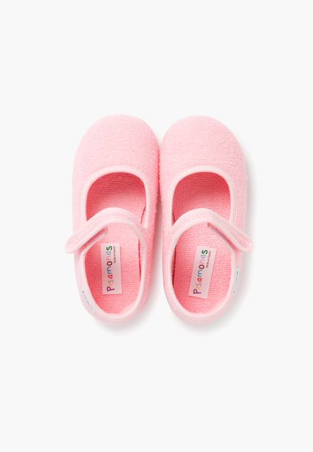 Chaussons babies en tissu éponge à scratch Rose 5 - vertbaudet enfant 
