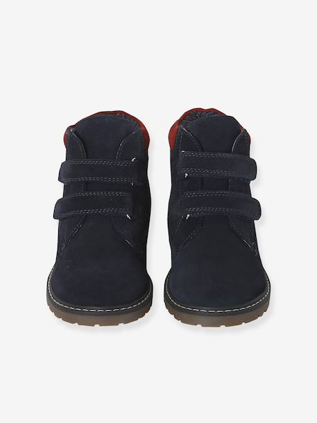 Boots enfant garçon cuir à scratchs marine 4 - vertbaudet enfant 