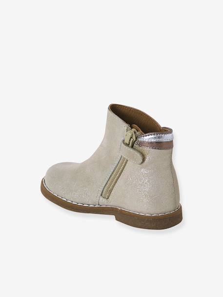 Boots bébé fille cuir zippées noir+or 8 - vertbaudet enfant 
