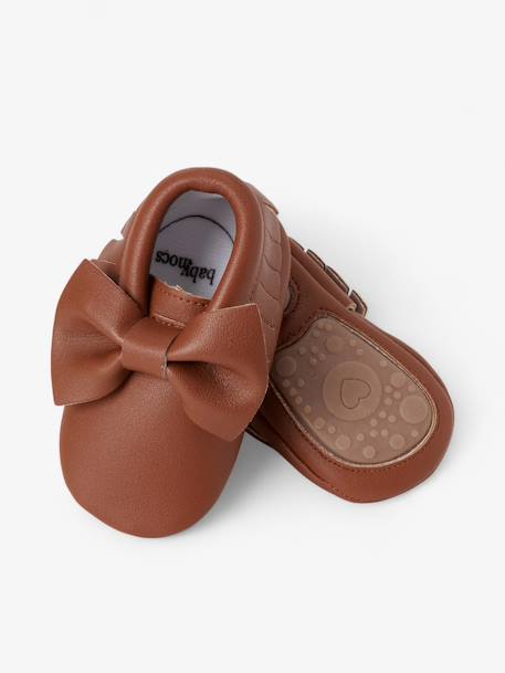 Chaussons bow enfant en cuir vegan Blanc cassé+Blanc cassé avec rouge+Brun+Rouge 12 - vertbaudet enfant 