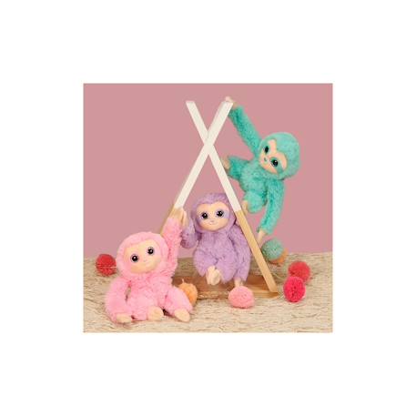 Peluche - peluche p'tit paresseux rose - 16 cm Rose 2 - vertbaudet enfant 