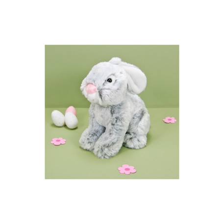 Peluche - peluche lapin flammé douceur gris - 25 cm Gris 5 - vertbaudet enfant 