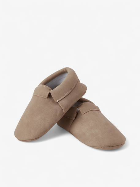 Chaussons casual bébé en cuir vegan Brun+Greige+Verte 5 - vertbaudet enfant 