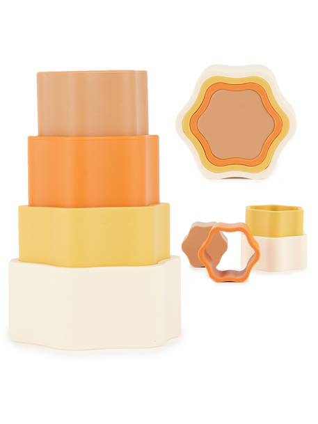 Pyramide à empiler en silicone fleur Chocolate bliss+Tropical vibes 1 - vertbaudet enfant 