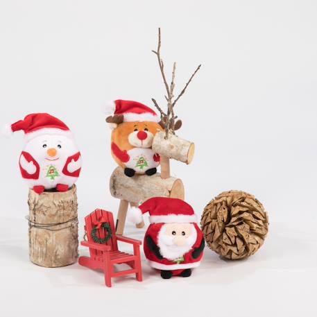 Peluche - bonhomme de neige - bouille de noël sonore 13 cm Blanc 2 - vertbaudet enfant 
