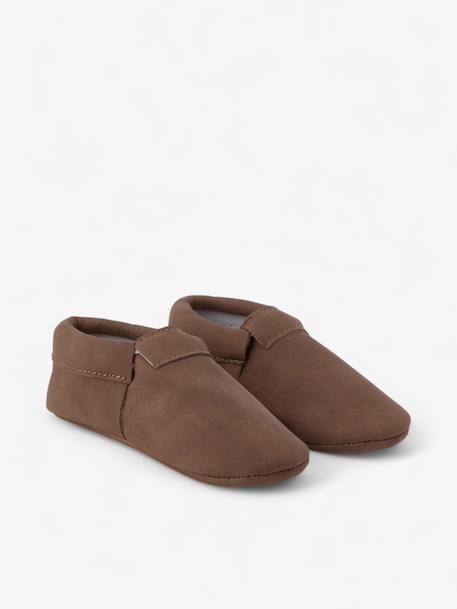 Chaussons casual enfant en cuir vegan Brun+Greige+Verte 1 - vertbaudet enfant 