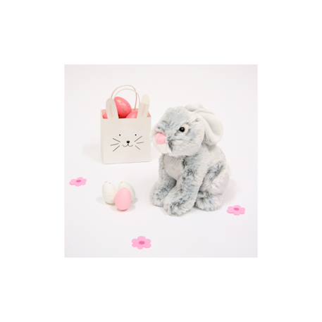 Peluche - peluche lapin flammé douceur gris - 25 cm Gris 4 - vertbaudet enfant 