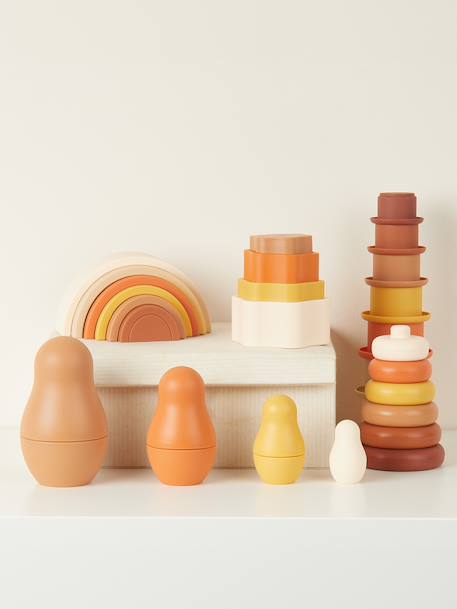 Pyramide à empiler en silicone fleur Chocolate bliss+Tropical vibes 5 - vertbaudet enfant 