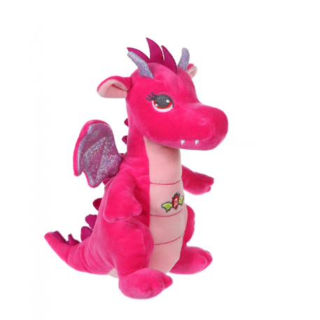 Peluche - peluche dragon sonore, rose 17 cm Rose 3 - vertbaudet enfant 