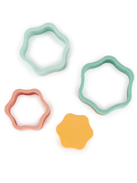 Pyramide à empiler en silicone fleur Chocolate bliss+Tropical vibes 12 - vertbaudet enfant 