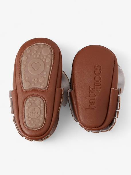 Chaussons bow enfant en cuir vegan Blanc cassé+Blanc cassé avec rouge+Brun+Rouge 13 - vertbaudet enfant 