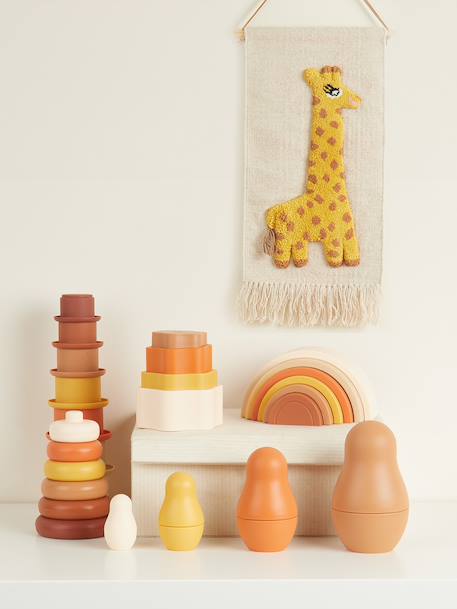 Pyramide à empiler silicone, tour d'empilage Chocolate bliss+Tropical vibes 5 - vertbaudet enfant 