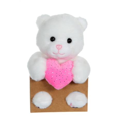 Peluche - les p'tits lovers ourson rose - 14 cm Rose 3 - vertbaudet enfant 