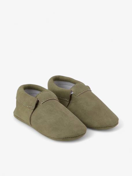 Chaussons casual enfant en cuir vegan Brun+Greige+Verte 8 - vertbaudet enfant 