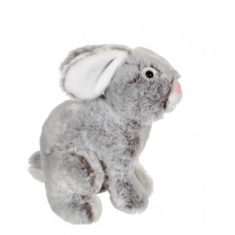 Peluche - peluche lapin flammé douceur gris - 25 cm Gris 3 - vertbaudet enfant 