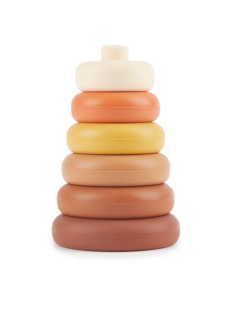 Pyramide à empiler silicone, tour d'empilage Chocolate bliss+Tropical vibes 1 - vertbaudet enfant 