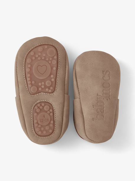 Chaussons casual enfant en cuir vegan Brun+Greige+Verte 7 - vertbaudet enfant 