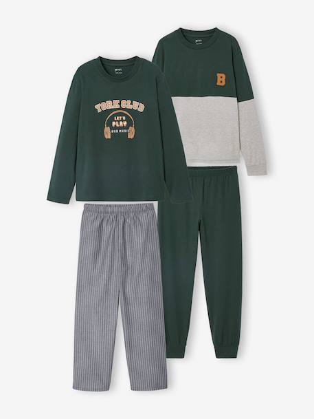 Lot de 2 pyjamas garçon vert sapin 1 - vertbaudet enfant 