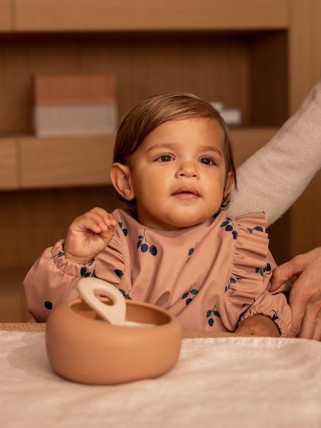 Bavoir à manches Merle - blanc+blush+écru+jaune imprimé+rose+rose pâle 15 - vertbaudet enfant 