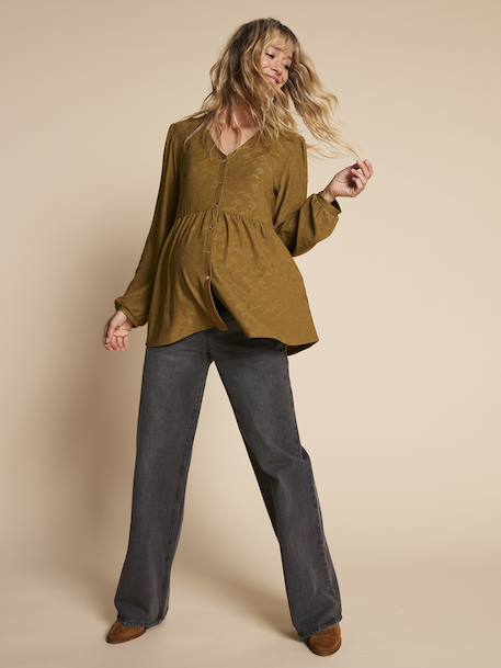 Tee-shirt blouse grossesse noir+olive 14 - vertbaudet enfant 
