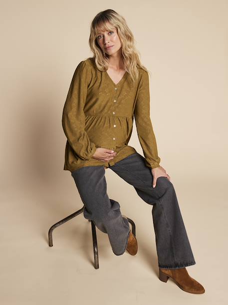 Tee-shirt blouse grossesse noir+olive 15 - vertbaudet enfant 