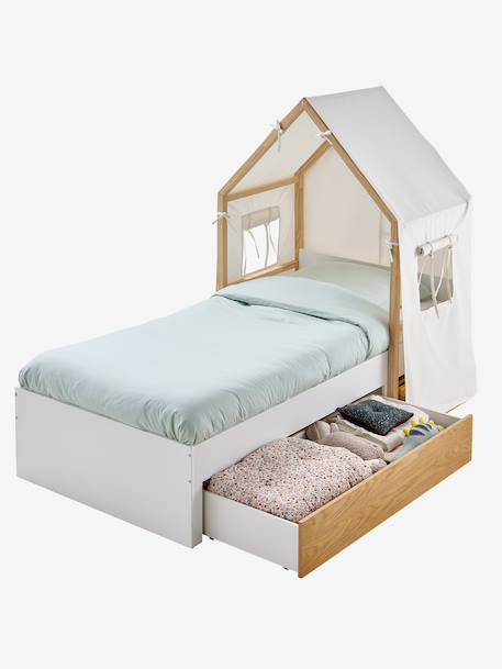 Lit enfant cabane 90x190cm blanc 11 - vertbaudet enfant 