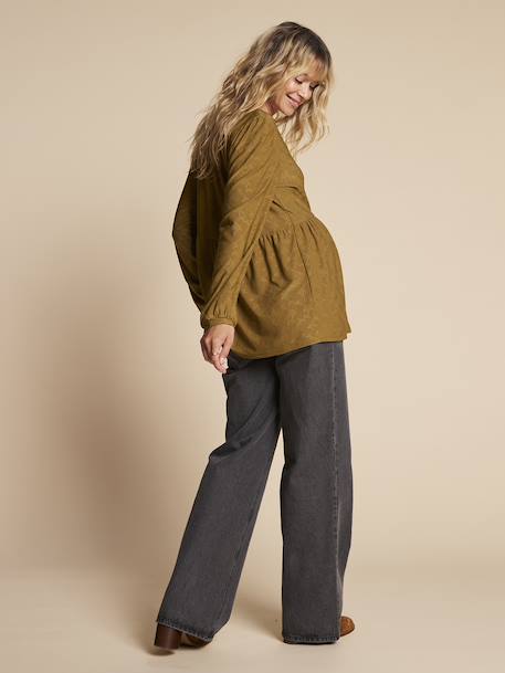 Tee-shirt blouse grossesse noir+olive 10 - vertbaudet enfant 