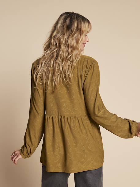 Tee-shirt blouse grossesse noir+olive 11 - vertbaudet enfant 