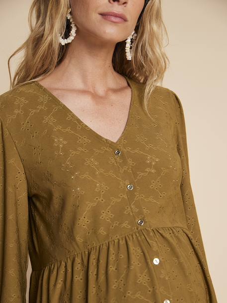 Tee-shirt blouse grossesse noir+olive 13 - vertbaudet enfant 