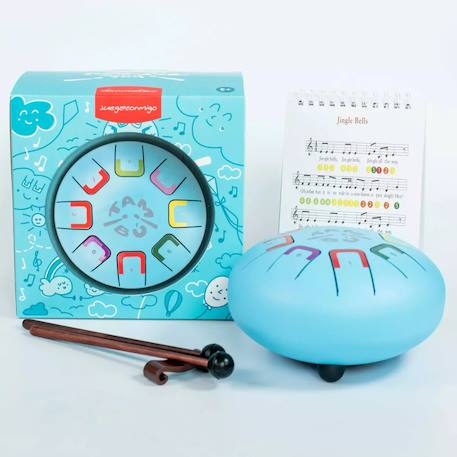 Tongue drum 8 notes Bleu+Gris+Jaune+Rose 3 - vertbaudet enfant 