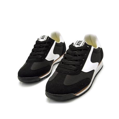 Sneakers garçon synthétique lacets Noir blanc 2 - vertbaudet enfant 