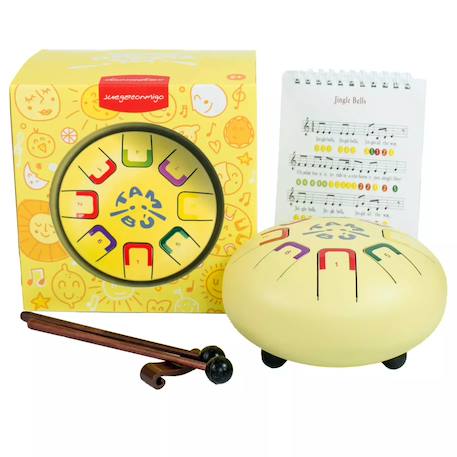 Tongue drum 8 notes Bleu+Gris+Jaune+Rose 16 - vertbaudet enfant 