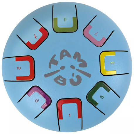 Tongue drum 8 notes Bleu+Gris+Jaune+Rose 1 - vertbaudet enfant 