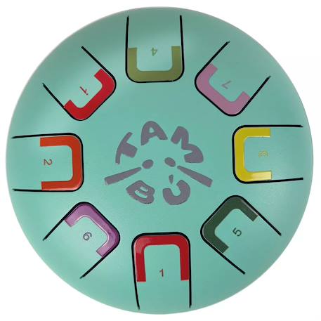Tongue drum 8 notes Bleu+Gris+Jaune+Rose+Vert 23 - vertbaudet enfant 