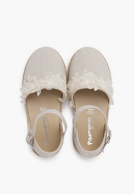 Espadrilles dentelle cérémonie Beige+Blanc+Bleu ciel+Vert menthe 5 - vertbaudet enfant 