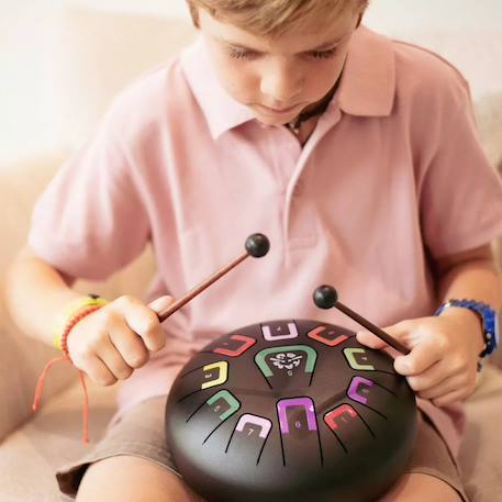 Tongue drum 11 notes Blanc+Gris+Jaune+Noir+Rose+Rouge+Vert+Violet 19 - vertbaudet enfant 