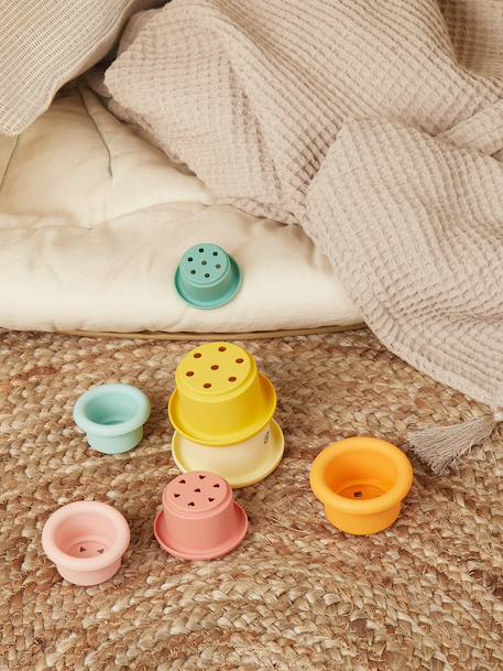 Tour à empiler silicone - gobelets empilables Tropical vibes 2 - vertbaudet enfant 