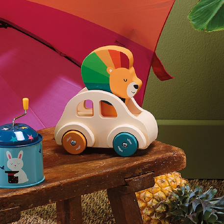 Voiture pouet pouet Beige+Bleu+Rouge 6 - vertbaudet enfant 