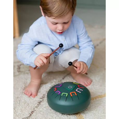 Tongue drum 11 notes Blanc+Bleu+Jaune+Rouge+Vert+Violet 22 - vertbaudet enfant 