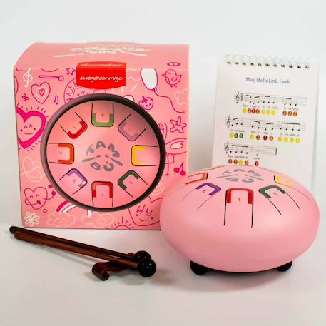 Tongue drum 8 notes Bleu+Gris+Jaune+Rose 20 - vertbaudet enfant 